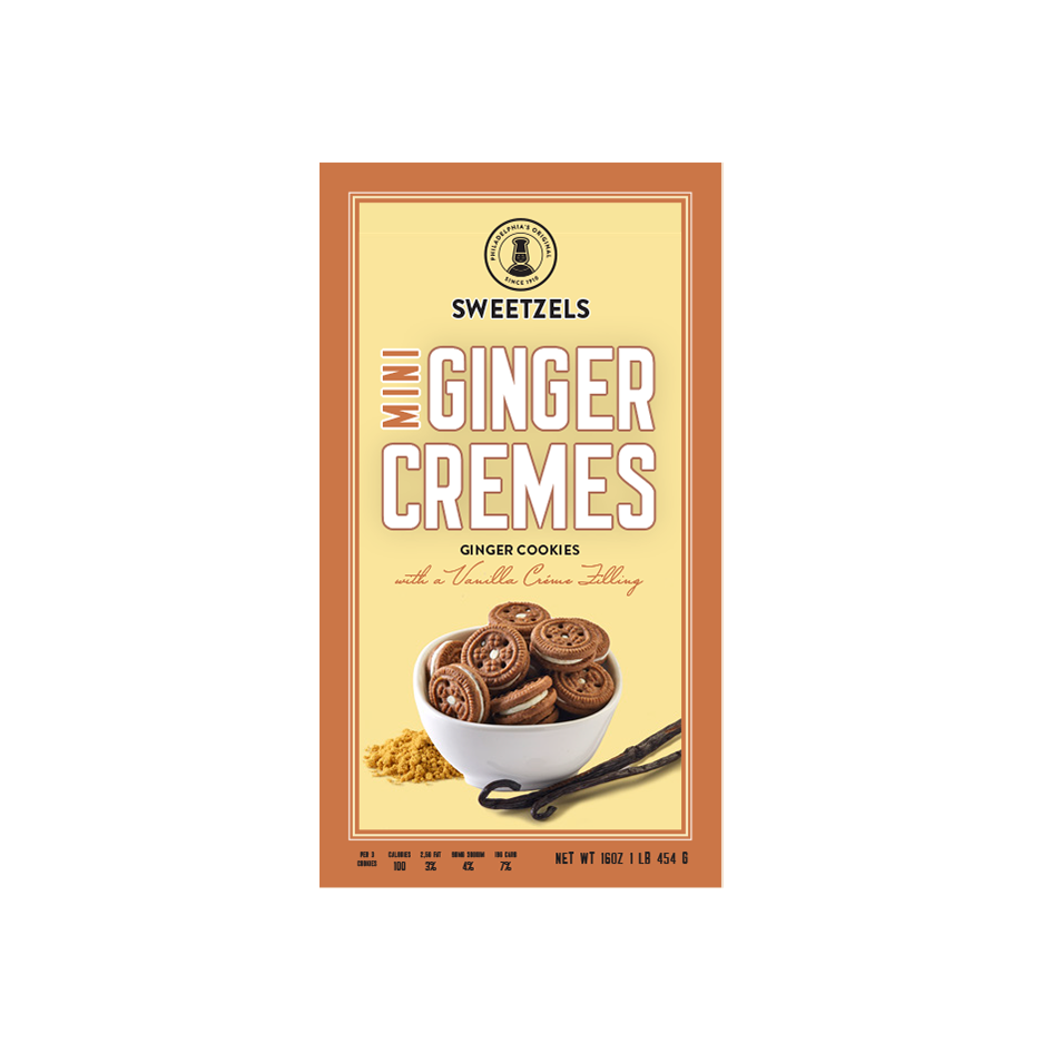 SWEETZELS MINI GINGER CREMES 10 OZ. — Sweetzels